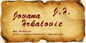 Jovana Hrkalović vizit kartica